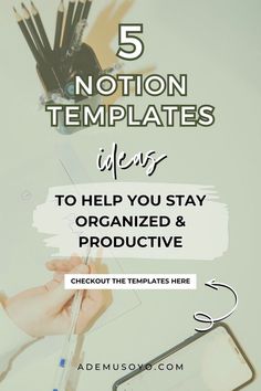 a person holding a pen in their hand with the text 5 non - templates ideas to help you stay organized and procured