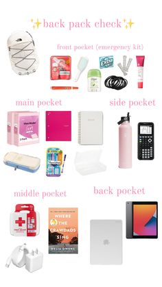 the back pack checklist is filled with items to pack up for an upcoming trip