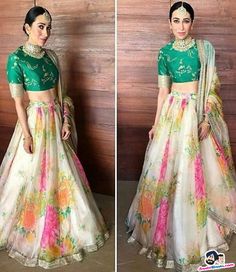 Floral Organza Lehenga, Sonam Kapoor Wedding, Lehenga Sari, Blouse Lehenga, Lehenga Crop Top, Floral Lehenga, Organza Lehenga