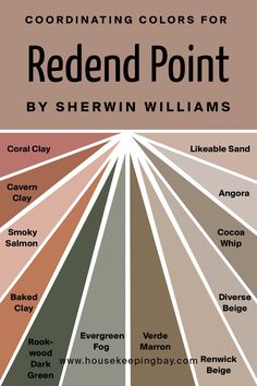 Sherwin Williams Redend Point  Coordinating Colors Redend Point, Point Paint, Trim Colors, Sherwin Williams Colors, House Color Palettes, Paint Color Schemes, Sherwin Williams Paint Colors, Up House, Interior Paint Colors