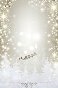 a christmas card with santa's sleigh in the sky