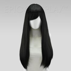 Nyx Black Long Straight Wig This wig is a Black long straight wig perfect for cosplay, costuming, and even casual daily wear. As one of our most versatile styles, you're free to cut it, curl it or style it in any way that suits your needs. This Black long straight wig reaches a total length of 28 inches and comes with 6 inch bangs that can be simply swept to the side, trimmed, or styled in any way otherwise. A unique skintop at the hairline of this wig offers a natural and realistic looking part Balayage Straight, Balayage Straight Hair, Long Straight Wig, Epic Cosplay, Black Wig, Lace Hair, Long Wigs, Straight Wig, Hair Weft