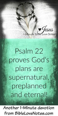 an open bible with the words, jesus 22 proves god's plans are supernatural and