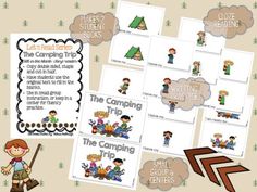 the camping theme is shown with four different activities to help students understand what they are doing