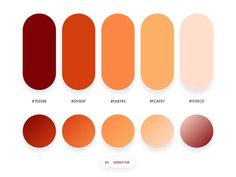 the different shades of pink and orange are shown in this graphic style, with each color being