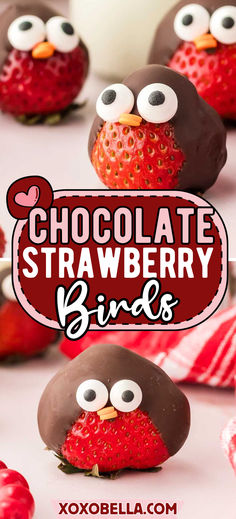 Chocolate-dipped strawberries are decorated to look like birds or penguins. Valentines Treats For Kids School, Dipped Strawberry Ideas, Chocolate Covered Strawberries Ideas, Valentine's Chocolate, Loving Boyfriend, Valentines Recipes, Banners Ideas, Chocolate Dipped Treats, Cards Tutorial