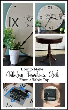 how to make a fabulous farmhouse clock from a table top