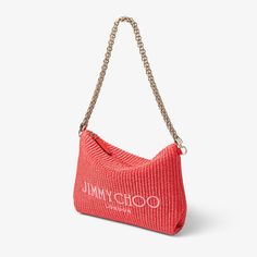 Paprika Raffia Shoulder Bag Diamond Box, It Is Finished, Chain Top, Diamond Chain, Pink Candy, Signature Logo