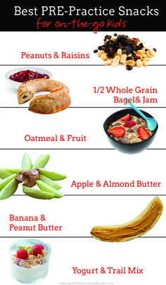 the best pre - practice snacks for one - the - big - kids info sheet