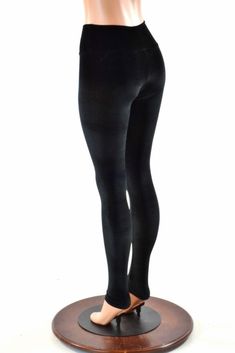 "This item is made to order, please read all the way through the listing before purchasing! These leggings are made of soft black stretch velvet, with a flattering 11\" high rise, and a smooth anti muffin top waistband. Super plush and cozy! This velvet is soooo soft, not the cheap and itchy panne, this is true lycra velvet. Smooth as butter, and so flattering and comfy! Inseam: 32\" Rise: 11\" If you would like a shorter or longer inseam, please enter it in the notes at checkout! Womens Sizing Full Length Stretch Unitard For Fall, Full Length Compression Unitard, Full-length Stretch Unitard For Fall, Fall Full Length Stretch Unitard, Fall Full-length Stretch Unitard, Stretch Velvet Full-length Bottoms, Stretch Velvet Full Length Bottoms, Full Length Velvet Stretch Bottoms, Fitted Velvet Pants For Winter