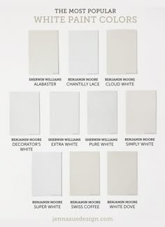 the most popular white paint colors