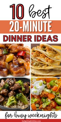 the best 20 minute dinner ideas for easy weeknights