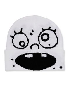 You'll be screaming all types of gibberish once you put on this officially licensed DoodleBob Cuffed Beanie Hat. This white hat is a perfect winter choice for any fans of SpongeBob and pays homage to one of the most iconic characters from the show! You'll be so excited to add this hat to your collection you may even start talking like DoodleBob! Officially licensed Exclusively at Spencer's Regular fit Mid crown Material: Acrylic Care: Hand wash cold Imported Patrick Star Face, Diy Beanie, Weird Hats, Star Face, Custom Fitted Hats, Black Bratz, Baggy Outfit Ideas, Black Bratz Doll, Silly Hats