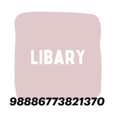 the words library are in white on a pink background