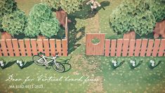 a painting of a person standing next to a fence with a bike parked in front of it