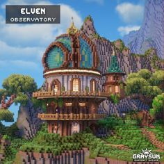 an image of a house in the middle of some trees and bushes with text that reads elven de sevritatory