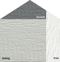 the different types of siding are shown in this image, including white and gray colors