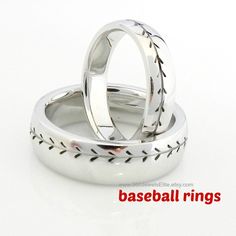 Customize your baseball ring with an engraving up to 35 characters. The ring has a rounded edge giving it a comfortable fit. We can customize this ring in either 4mm wide or 6mm wide. Production lead time can vary between 3-6 weeks. Use this link if you would like a non engraved ring that can ship within 1-2 business days https://www.etsy.com/listing/179830424 SPECIFICATION Design: Rounded edge, comfort fit Base metal: 925 sterling silver Plating: White gold rhodium plated with polished finish R Baseball Wedding Ring, Baseball Ring, Ring Silver Wedding, Unique Wedding Band, Mens Earrings Hoop, Black Tungsten Rings, Tungsten Carbide Wedding Bands, Baseball Design, Stack Ring