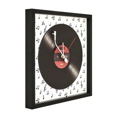 "Find the American Art Decor Framed Vinyl Wall Clock at Michaels. com. This framed clock adds style to your living area and makes a great conversation starter. This framed clock adds style to your living area and makes a great conversation starter. It's ideal for music lovers. Details: Black 15.75\" x 15.75\" x 1.5\" Powered by 1 AA battery Powered by a reliable quartz mechanism Crafted to resemble a vintage vinyl player Encased in a sleek black frame that accentuates the clock's design. Ready f Antique Record Player, Framed Vinyl, Music Themed Decor, Decorative Wall Sculpture, Lattice Wall, Wall Clock Vintage, Ultimate Man Cave, Vinyl Player, Mirror Sign