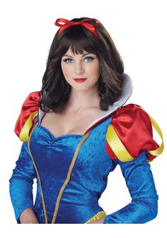 PRICES MAY VARY. Size: Standard Snow White Wig, Snow White Outfits, Matte Red Lips, White Wig, Fairy Tale Costumes, Snow White Costume, California Costumes, Jet Black Hair, White Costumes