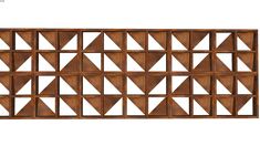 an image of a wooden wall with geometric designs on the front and back side,