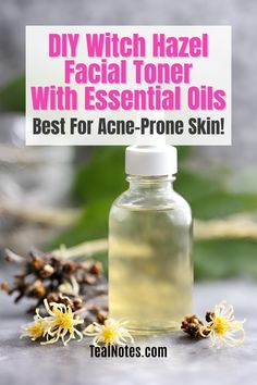 Diy Moisturizer For Acne Prone Skin, Homemade Face Toner Recipes, Homemade Toners For Face, Diy Skin Toner Recipes, Diy Toner For Acne Prone Skin, Diy Face Toner For Glowing Skin, Witchhazel Skincare Diy, Facial Spray Diy, Diy Facial Toner Essential Oils