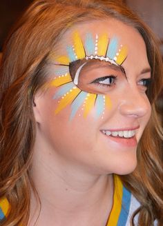 Spirit Day Face Paint School, Cheer Face Paint Ideas Football, Homecoming Face Paint, Fan Face Paint, Football Game Face Paint