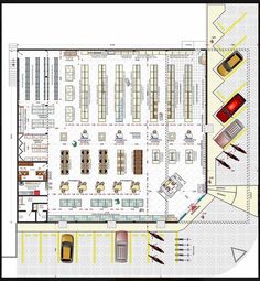 an overhead view of a parking lot with cars parked in it