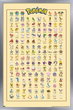 PRICES MAY VARY. THIS TRENDS POKÉMON - KANTO GRID WALL POSTER has a premium printed satin finish that provides dynamic colors without the reflective glare POSTER FRAME is a clean and modern design offered in a variety of colors to showcase the art and compliment any room decor LIGHTWEIGHT & EASY TO HANG construction allows for a quick installation of this framed poster using the attached sawtooth hanger so you can enjoy your wall art immediately PERFECT SIZE for any room; poster is 22.375" x 34" Grid Poster, Grid Wall, Pokemon Poster, Dog Pen, Barn Wood Frames, Diy Dog, Trends International, Wall Poster, Framed Poster