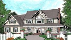 this is an artist's rendering of these country house plans