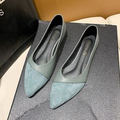 Comfortable Pointed Toe Suede Leather Flat Shoes Women Leather Shoes Women Flats, Boots Flat, All Star Shoes, Suede Leather Shoes, Elegant Outfits, Leather Flat Shoes, Womens Ballet Flats, Comfortable Flats, Pointed Toe Flats