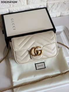 Dompet Gucci, White Gucci Bag, Gucci Mini Bag, Gucci Marmont Bag, Trendy Purses, Tas Bahu, Gucci Purse, Gucci Purses