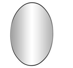 an oval mirror on a white background