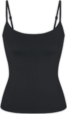 Camisole With Built-in Bra And Minimal Stretch, Summer Smoothing Camisole With Spaghetti Straps, Summer Spaghetti Strap Smoothing Camisole, Summer Smoothing Spaghetti Strap Camisole, Elegant Seamless Tank Camisole, Seamless Cami For Layering, Elegant Second-skin Seamless Tank Top, Seamless Camisole For Layering With Tank Straps, Shapewear Tank Top With Built-in Bra And Wide Straps