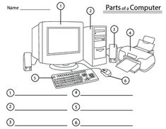 the parts of a computer labeled in this diagram are shown below and below it's names