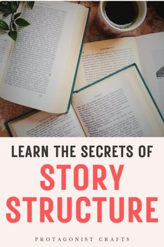 an open book with the title learn the secrets of story structure