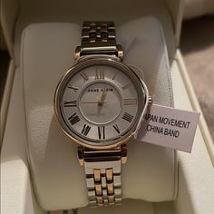 Brand New Anne Klein Two Tone Women’s Watch For Sale Watch For Women Classy, Women Watches Classy, Watches For Women Classy, Anne Klein Watches Women, Wrist Watches For Women, Classy Accessories, Tone Women, Engagement Mehndi, Swarovski Watches