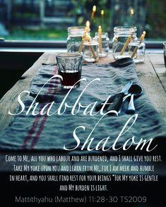 an image of a table with candles on it and the words shalbot's shallom