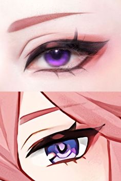 Yae Miko Cosplay Makeup, Genshin Makeup Ideas, Yae Miko Makeup, Genshin Eye Makeup, Cosplay Makeup Looks, Genshin Eyes, Make Up Cosplay