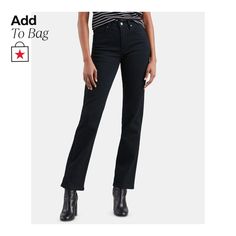 in stock Levi's Black Straight Bottoms, Juniors Jeans, Levis Women, Womens Tights, Family Pajamas, Jeans Online, Cotton Viscose, Socks And Tights, Soft Black