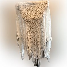 Beautiful Ivory Woven Poncho, Nwot, One Size Jackets & Coats, Jackets For Women, Cream, Women Shopping, Color