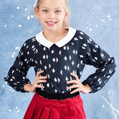 Blouse col Claudine spéciale Noël | Filles 2-14 ans | La Faute à Voltaire Fashion Brand