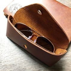 Luxury Cognac Cases With Leather Lining, Give A Gift, Custom Engraving, Cowhide Leather, Leather Case, Sunglasses Case, Grain, Stitching, Woodworking