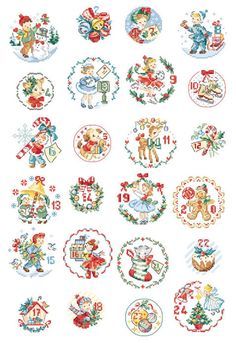 cross stitch christmas designs on white paper