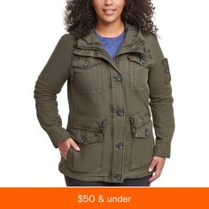 in stock Hooded Utility Outerwear For Fall, Hooded Utility Jacket For Cold Weather In Fall, Levi's Khaki Casual Outerwear, Levi's Casual Khaki Outerwear, Fall Utility Hooded Jacket With Detachable Hood, Levi's Hooded Outerwear For Cold Weather, Levi's Hooded Spring Outerwear, Fall Utility Jacket With Detachable Hood, Levi's Hooded Outerwear For Spring