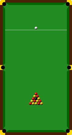 an image of a pool game with balls on the table and one ball in the air