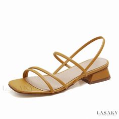 Lasaky - Simple and Elegant Low Heel Sandals with Thin Straps for Comfort Casual Athletic Shoes, Rough Heels, Lightweight Running Shoes, Elegant Heels, Square Head, Low Heel Sandals, Casual Running Shoes, Casual Athletic, Open Toe Sandals