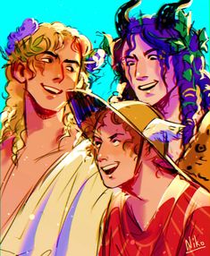 #apollo #apolloaesthetic #dionysus #hermes #percy #greek #greekmythologyaesthetic #mythology #mythos #friends #friendship #brother #siblings Besties Art, Hermes And Apollo, Apollo Percy Jackson, Greek Mythology Characters