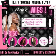 a flyer for an event with the words i make wigs