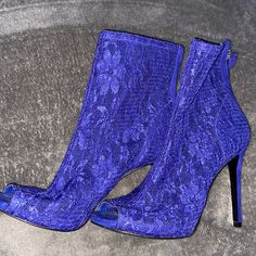 Royal Blue Guess Heels Never Worn Size 8 Blue Ankle-high Heels With 4-inch Heel, Blue Ankle-high Heels For Party, Ankle-high Blue Heels For Party, Blue Ankle-high Heels For Formal Occasions, Blue Ankle-high Formal Heels, Red And Black Snake, Gold Strappy Heels, Pointy Heels, Guess Heels